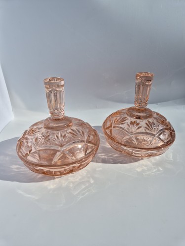 Vintage pink pressed glass - pink,