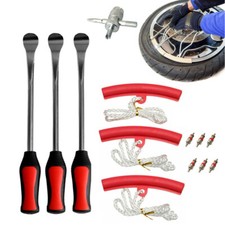 Motorcycle Tire Wheel Changing Spoons Lever Iron Rim Protector Valve Tool Kit UK