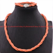 3 Strands 4mm Pink Coral Round