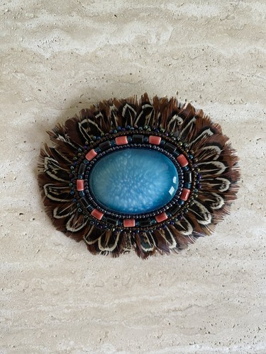 Turquoise oval belt buckle - oval,