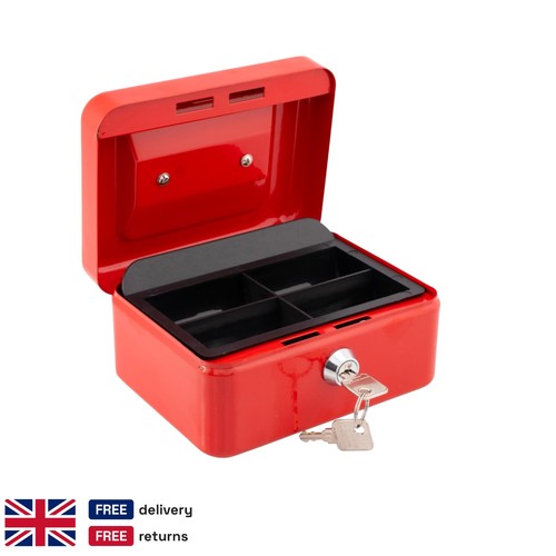 Red metal cash box key - metal,