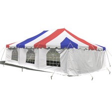 Weekender Pole Tent w Sidewalls 20x30 Red White Blue Canopy Event Wedding Party