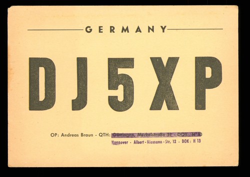 Qsl card radio germany - qsl,