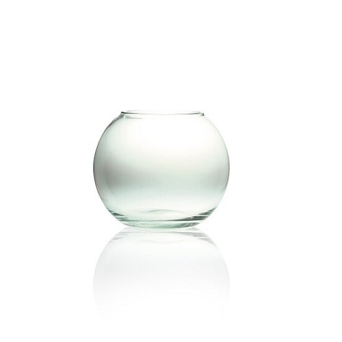 Round glass flower vase - glass,