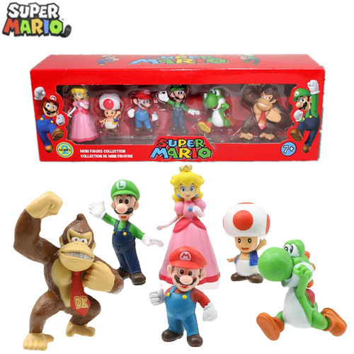 6pcs super mario - super, bros