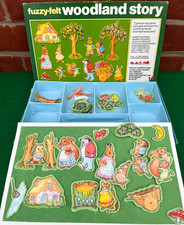 Vintage Fuzzy Felt Woodland Story Set Boxed Allan Industries 1980 Toy England