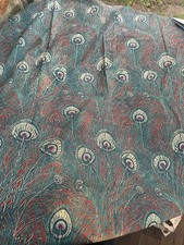 Vintage Liberty Of London Hera Peacock Feather Fabric 2 Panels @ 100x125cm A (L