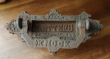 Genuine Victorian Cast Iron Door Knocker With Letter Plate.