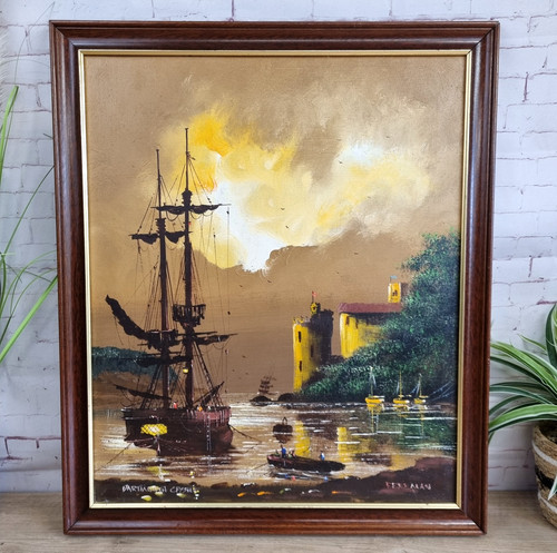 Vintage signed oil painting - oil,