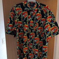 Guinness Mens Size Large colourful Multi Toucans Short Sleeve Shirt cotton Vgc