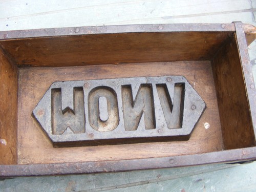 Vintage wooden brick mold with - vintage,
