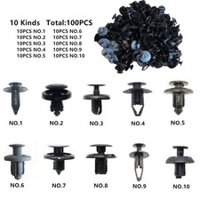 100Pcs Trunk Screw Rivets Kits Car Bumper Fender For Auto Plastic Fastener Clip