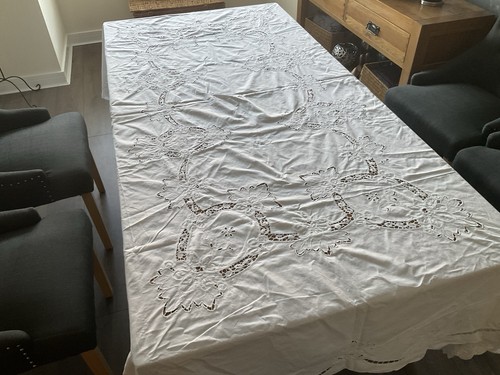 Vintage white cotton lace - white,