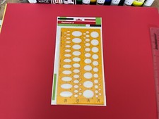 Isomars New Orange Ellipses drawing Template 26 cms X 14.5 cms   P570
