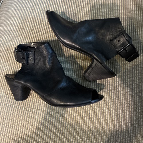 Marsell black leather peep - leather, peep-toe