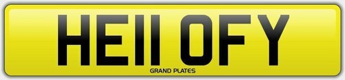 Initials number plate - plate, hello