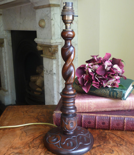 Wooden table lamp barley - barley, twist