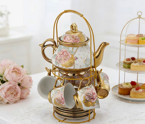 Floral porcelain tea set - set, 450ml