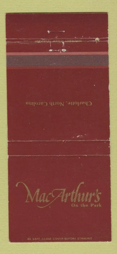 Matchbook cover mac arthur - cover,