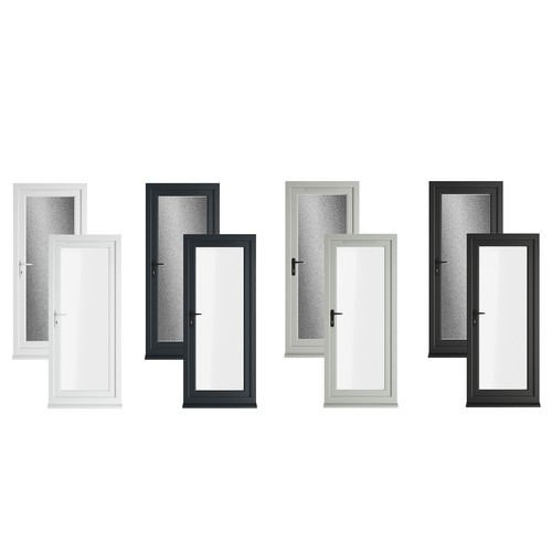 Pvc single door clear glass - single,