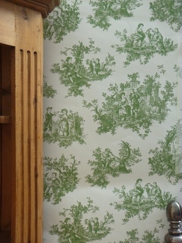 Sage green toile jouy - sage, *