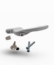 UPVC Right Hand  Espag Window Handle -Key Locking Double Glazing- White