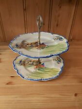 Cottage 2 Tier Cake Stand Vintage Hughes Longport Paradise Shape 
