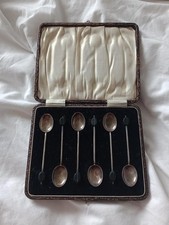 Cased Set of Six Silver Coffee