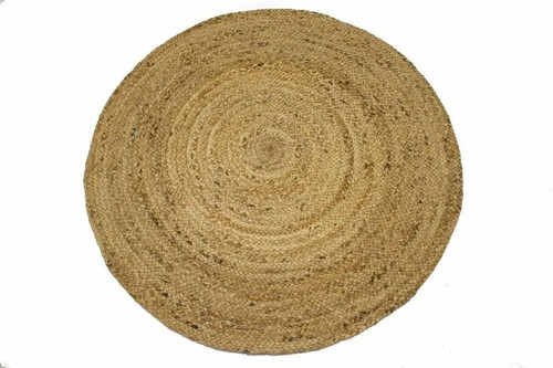 Round natural jute rug - natural, –
