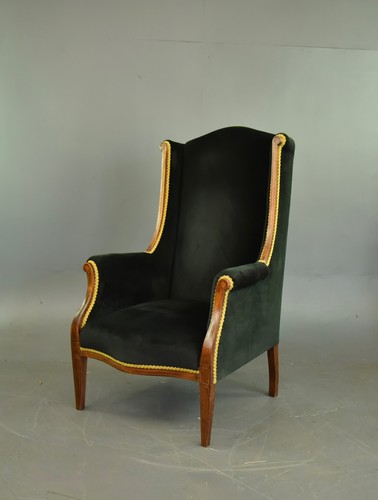 Edwardian mahogany wing - , chair
