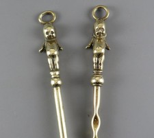 2 x Vintage Brass Kewpie Doll