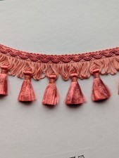 6cm wide Upholstery Fringe With Gimp Header and Drop Tassels. Full card 10+ m