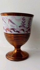 Antique Copper and Pink Lustre Ware Goblet