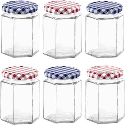 Glass jam jars set - glass, 6,