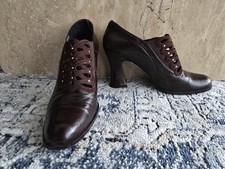 Vintage Victorian Edwardian Style Brown Lattice Shoe Size 6 Pantomime Theatre 