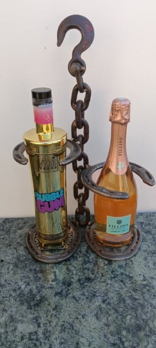 Horseshoe bottle holder stand - horseshoe, holder/stand