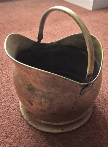 Vtg brass coal - brass, scuttle