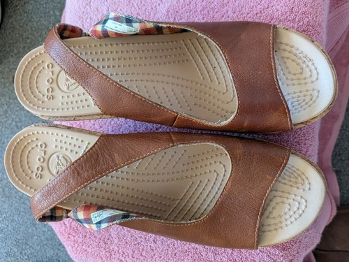 Crocs brown leather - crocs,