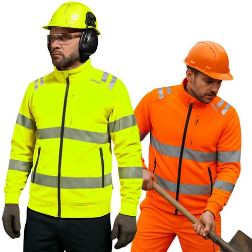 Vis sweatshirt zipper - hi-vis,