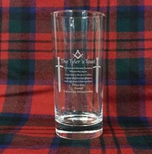 Tylers Toast freemason masonic scottish rite - Engraved Hi Ball Tumler glass