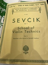 Sevčik Schirmer’s School Of Music Violin Vol 845 