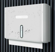 Z Fold Dispenser + 1 PACK WHITE 2ply Paper hand Towels Compact ABS Lockable Wall