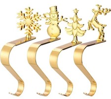 Christmas Stocking Holder, Snowflake Reindeer Snowman Tree Stocking Hooks...