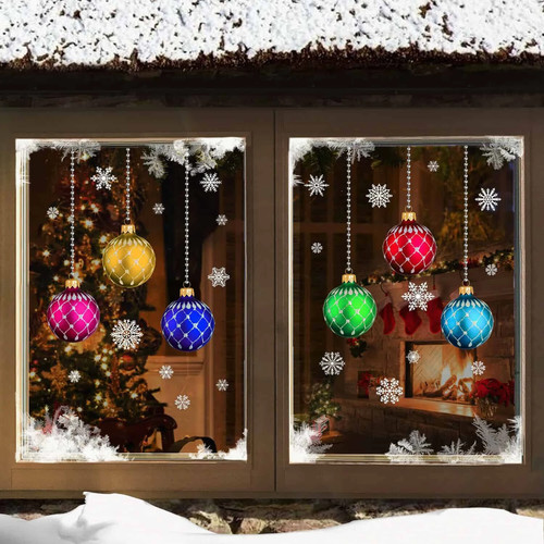 Christmas stained glass bauble - christmas,