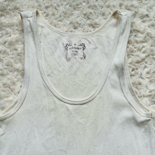 Old navy white ribbed cotton - white,