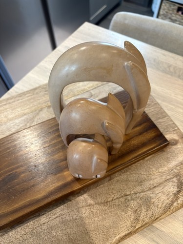 Vintage hand carved soapstone - hand,