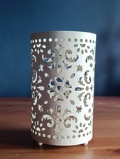 Cream Metal Filigree Candle
