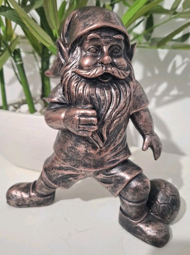 Garden gnome football bronzed - garden,