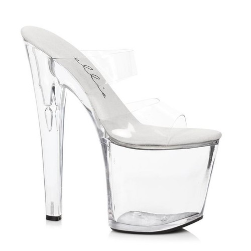 Clear double strap platform - 8",