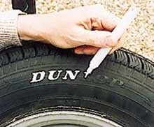 White tyre pen - white, motorcycle